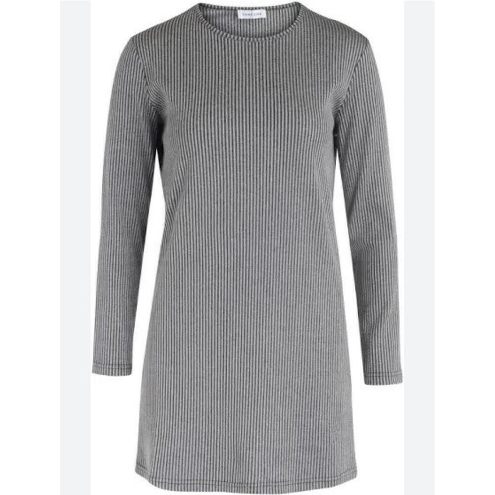 Anine Bing Moss Grey Ribbed Long Sleeve Dress sz M